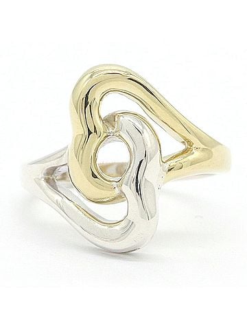 Tiffany & Co. Tiffany & Co. Double Heart Ring, Sterling Silver 925/750/Yellow Gold Combination, Vintage Style, Ladies' Ring. (view 1)