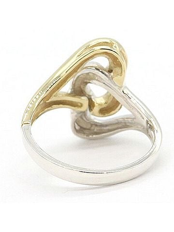 Tiffany & Co. Tiffany & Co. Double Heart Ring, Sterling Silver 925/750/Yellow Gold Combination, Vintage Style, Ladies' Ring. (view 2)