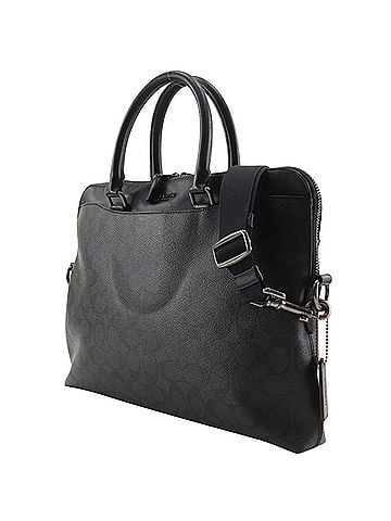 Coach Coach Beckett Portfolio Brief Business Bag Signature 2-Way Shoulder F73970 PVC x Leather Black 2-way A4 Double Zipper Men's (view 2)