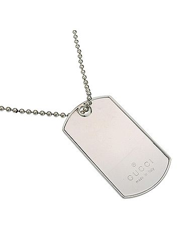 Gucci Gucci Dog Tag Necklace, Ball Chain, Sterling Silver 925, Approx. 31.6g, Unisex (view 1)