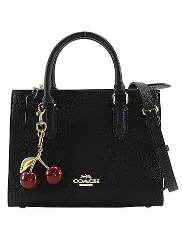 Coach Coach Maggie Small Tote Handbag 2-Way Shoulder Bag Cherry Blossom CY668 Leather Black A5 Women's (view 1)
