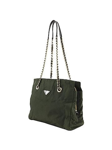 Prada Prada Chain Tote Bag, Shoulder Nylon, Khaki, A5 Size, Open, Tote, Women's (view 2)