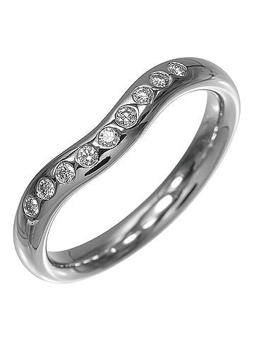 Tiffany & Co. Tiffany & Co. Curved Band Ring, Platinum 950, Diamond, Approx. 5.73g. (view 1)