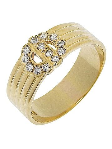 Christian Dior Christian Dior ring, 18K yellow gold with diamonds, approximately 3.6g, women's. (view 1)