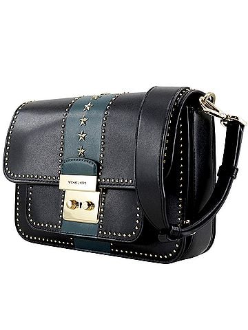 Michael Kors Michael Kors Sloane Editor Studs Shoulder Bag 30F8GS9L3Y Leather Black Star Flap Women's (view 2)