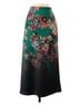 Alice + Olivia 100% Polyester Floral Green Black Silk Skirt Size 0 - photo 1