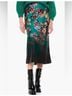 Alice + Olivia 100% Polyester Floral Green Black Silk Skirt Size 0 - photo 5