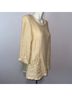 Flax 100% Linen Tan Ivory Long Sleeve Blouse Size S - photo 5