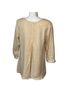 Flax 100% Linen Tan Ivory Long Sleeve Blouse Size S - photo 2