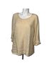 Flax 100% Linen Tan Ivory Long Sleeve Blouse Size S - photo 1