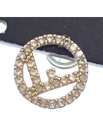Fendi Fendi earrings for women, rhinestone, GP gold color, aftermarket backing. (view 2)
