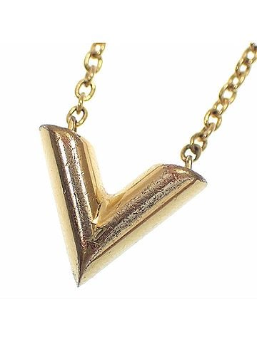 Louis Vuitton Louis Vuitton Essential V Necklace for Women, GP Gold Color, M61083 (view 1)