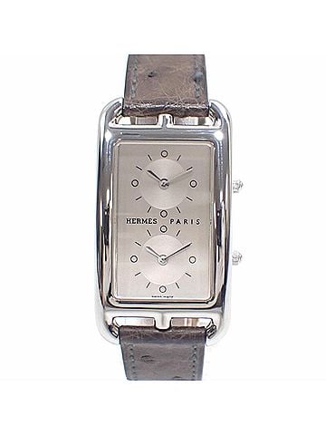 Hermès Hermes Cape Cod Ladies Quartz Watch, Stainless Steel, Leather Strap, CC3-510, Battery Operated, Brown, ?H Stamp, Circa 2004 (view 1)