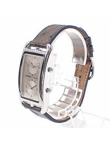 Hermès Hermes Cape Cod Ladies Quartz Watch, Stainless Steel, Leather Strap, CC3-510, Battery Operated, Brown, ?H Stamp, Circa 2004 (view 2)