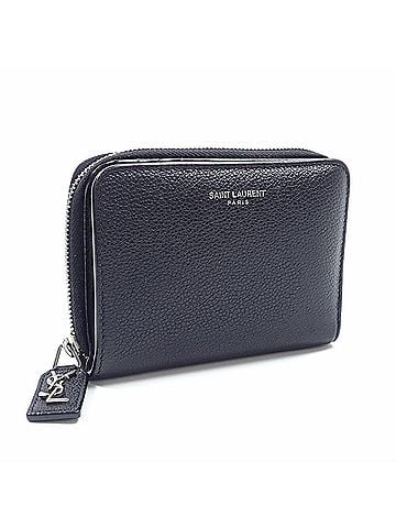 Saint Laurent Saint Laurent Paris Bi-fold Wallet for Women, Black Leather, GUE414661, Compact Wallet, Round (view 1)