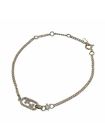 Fendi Fendi bracelet for women, gold GP with rhinestones. (view 1)
