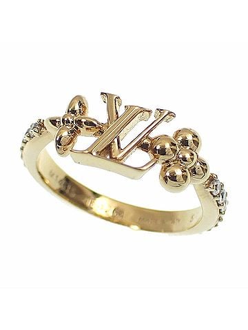 Louis Vuitton Louis Vuitton Iconic Ring for Women, Gold Color (S), M1461S, Monogram Flower Design. (view 1)