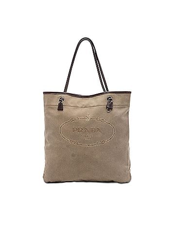Prada Canvas Canapa Logo Tote (view 1)