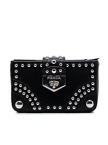 Prada City Calfskin Studded Elektra Turn Lock Clutch (view 1)