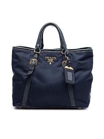 Prada Vitello Daino Trimmed Tessuto Satchel (view 1)