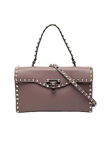 Valentino Small Leather Rockstud Single Handle Flap (view 1)