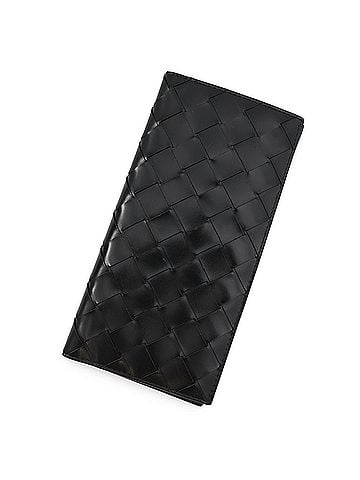 Bottega Veneta Bottega Veneta long wallet, Intrecciato leather, BOTTEGA VENETA men's, black, Veneta, WALLET (view 1)