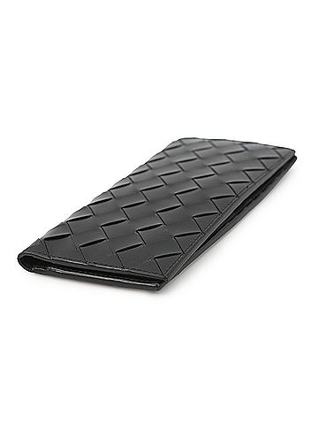 Bottega Veneta Bottega Veneta long wallet, Intrecciato leather, BOTTEGA VENETA men's, black, Veneta, WALLET (view 2)