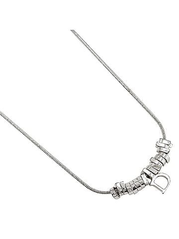 Christian Dior Christian Dior D logo necklace, metal, silver, approximately 7.4g, women's. (view 1)