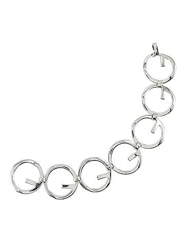 Gucci Gucci G-logo bracelet, circle design, 925 sterling silver, made in Mexico, approximately 29.7g, unisex. (view 1)