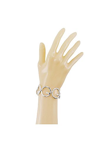 Gucci Gucci G-logo bracelet, circle design, 925 sterling silver, made in Mexico, approximately 29.7g, unisex. (view 2)