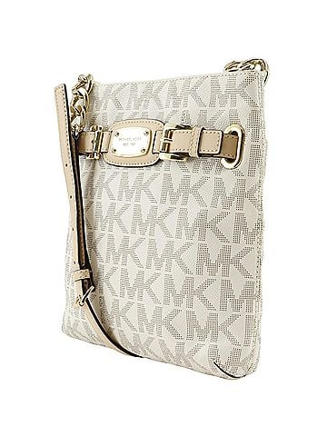 Michael Kors Michael Kors MK Signature Shoulder Bag 35F2GHMC3B PVC Off-White Magnetic Closure Women's (view 2)