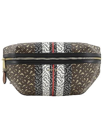 Burberry Burberry TB Monogram Stripe E Canvas Bum Bag Body 8021483 PVC x Leather Brown Unisex (view 1)