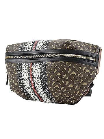 Burberry Burberry TB Monogram Stripe E Canvas Bum Bag Body 8021483 PVC x Leather Brown Unisex (view 2)