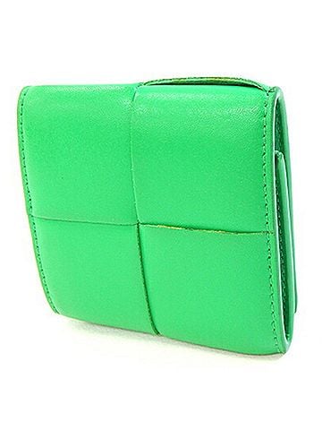Bottega Veneta Bottega Veneta Cassette 679846 Paraquito Leather Coin Purse Compact Wallet Mini Square Green Men's Women's BOTTEGA VENETA (view 2)