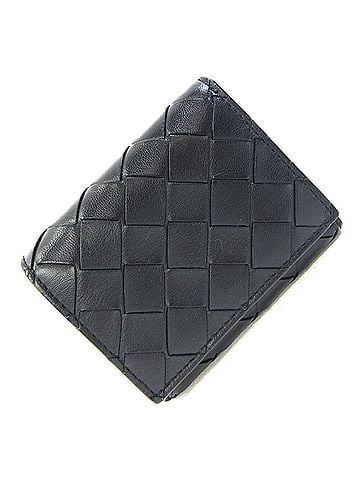 Bottega Veneta Bottega Veneta Tri-fold Wallet Intrecciato 667134 Black Leather Compact Mini Women's BOTTEGA VENETA (view 1)