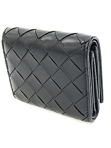 Bottega Veneta Bottega Veneta Tri-fold Wallet Intrecciato 667134 Black Leather Compact Mini Women's BOTTEGA VENETA (view 2)