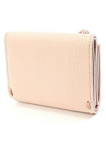Fendi Fendi Peekaboo Selleria Micro Tri-fold Wallet 8M0499 Pink Beige Leather Compact Mini Stitched Women's FENDI (view 2)