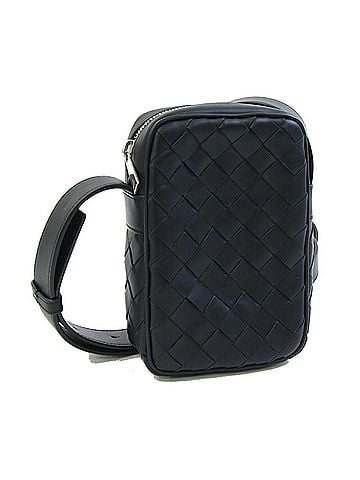 Bottega Veneta Bottega Veneta Intrecciato Shoulder Bag 743214 Black Leather Crossbody Pouch Smartphone for Men and Women BOTTEGA VENETA (view 1)