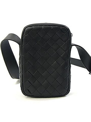 Bottega Veneta Bottega Veneta Intrecciato Shoulder Bag 743214 Black Leather Crossbody Pouch Smartphone for Men and Women BOTTEGA VENETA (view 2)