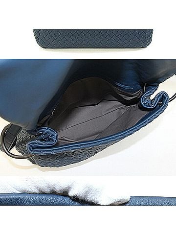 Bottega Veneta Bottega Veneta Shoulder Bag, Intrecciato, Navy Leather Handbag, Women's BOTTEGA VENETA (view 2)