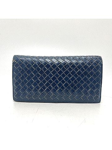 Bottega Veneta BOTTEGA VENETA 156819 Intrecciato Long Wallet, Bi-fold Leather, Men's, Blue (view 1)