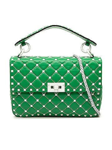 Valentino Medium Nappa Rockstud Spike Satchel (view 1)