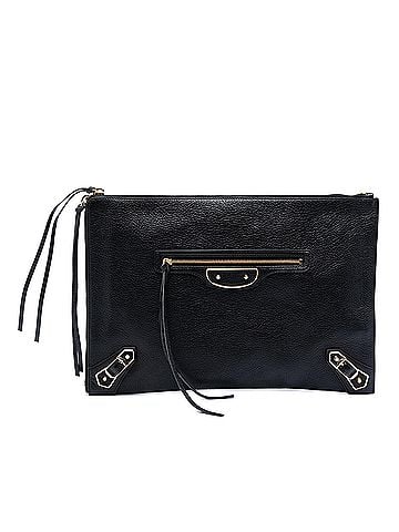 Balenciaga Goatskin Motocross Classic Metallic Edge Clutch (view 1)