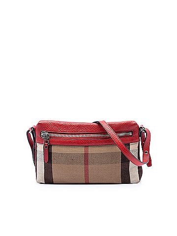 Burberry Small Mega Check Canvas Farley Crossbody (view 1)