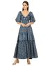 Omika 100% Modal Print Blue Casual Dress Size XS - photo 1
