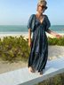 Omika 100% Modal Print Blue Casual Dress Size XS - photo 3
