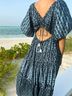 Omika 100% Modal Print Blue Casual Dress Size XS - photo 4
