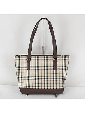Burberry BURBERRY Nova Check Handbag, Leather/Canvas, Brown, Women's (view 2)