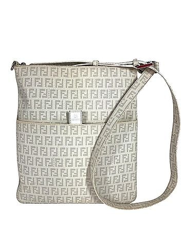 Fendi FENDI 8BT151 Zucchino Logo Crossbody Pouch Bag Shoulder Leather Men's Women's White (view 1)