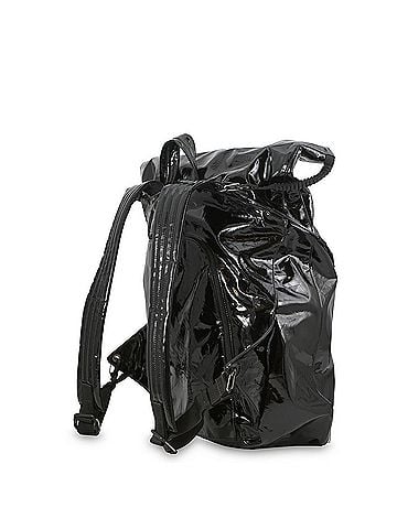 Bottega Veneta Bottega Veneta Tent Backpack Patent Leather 691386 BOTTEGA VENETA Black Handbag Men's (view 2)